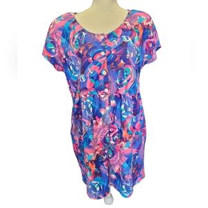 RARE Vintage 1990s Motherhood Maternity multicolored funky shorts romper